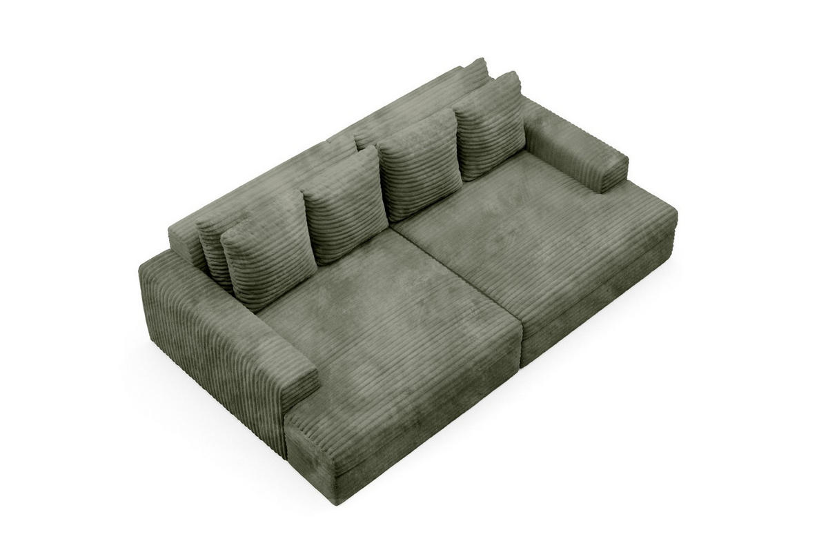 SCHLAFSOFA Premium Extra Komfort Grün - Schwarz/Grün, Holz/Holzwerkstoff (272/42/167cm) - Furnisell