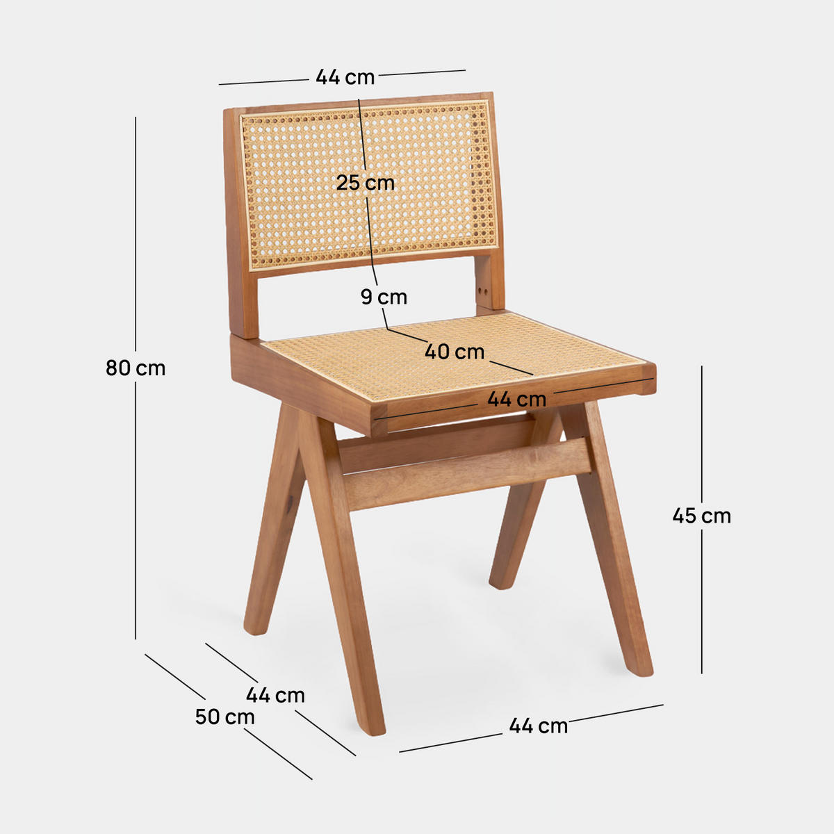 ESSZIMMERSTUHL Nelha Walnuss 44 cm x 80 cm 2er-Set - Walnussfarben, Holz (44/80/50cm) - Klast Home