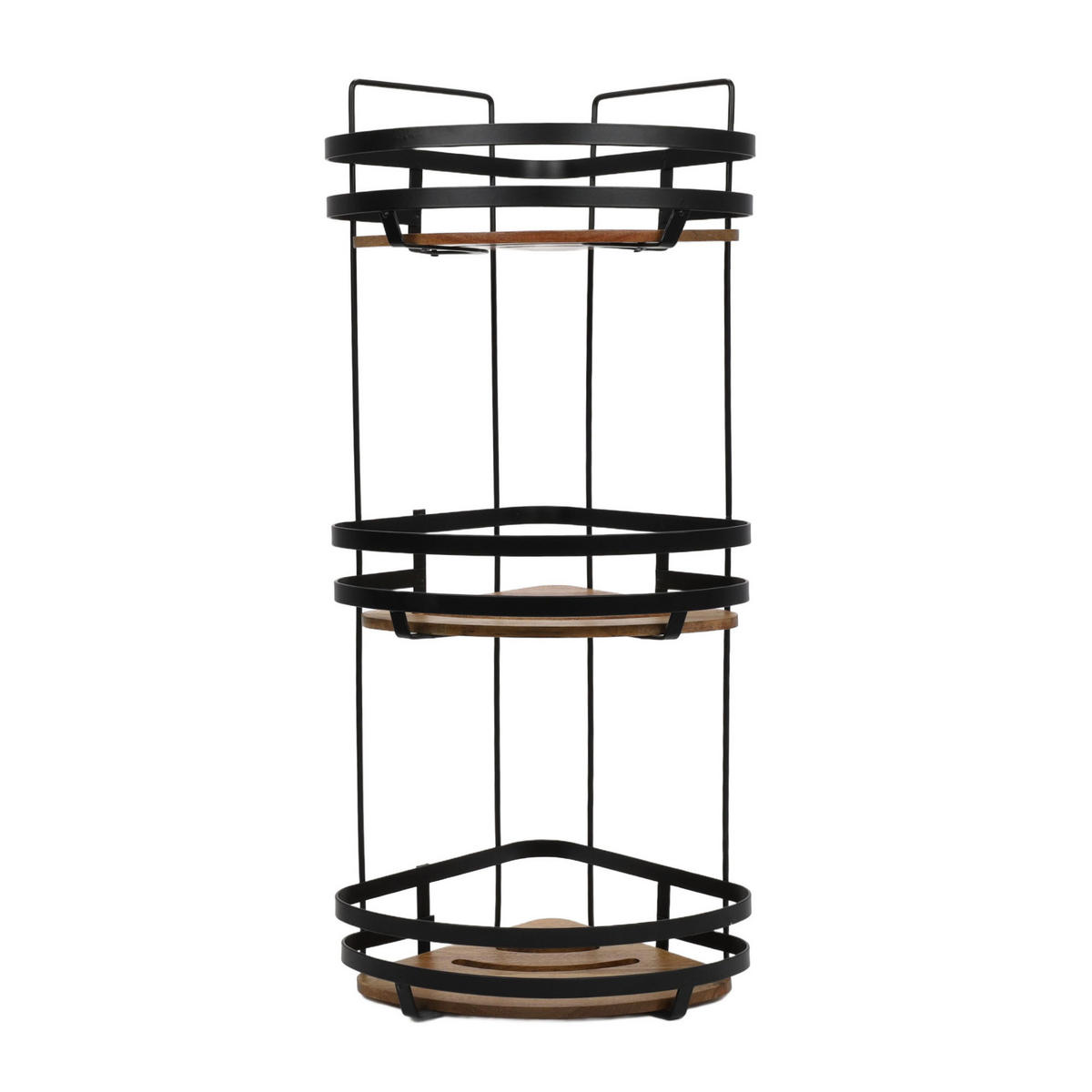 ECKREGAL für die Dusche Blackacia 23,5/19,5/55 cm - Braun, Metall (19.5/55/23.5cm) - 5five Simply Smart
