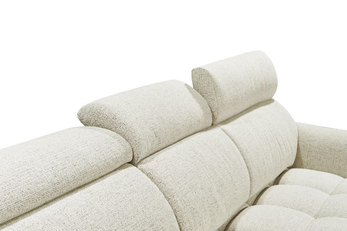 ECKSOFA mit elektrischer Sitztiefenverstellung und Bettkasten - Taupe/Chromfarben, Holz/Kunststoff (282/216cm) - ed exciting design