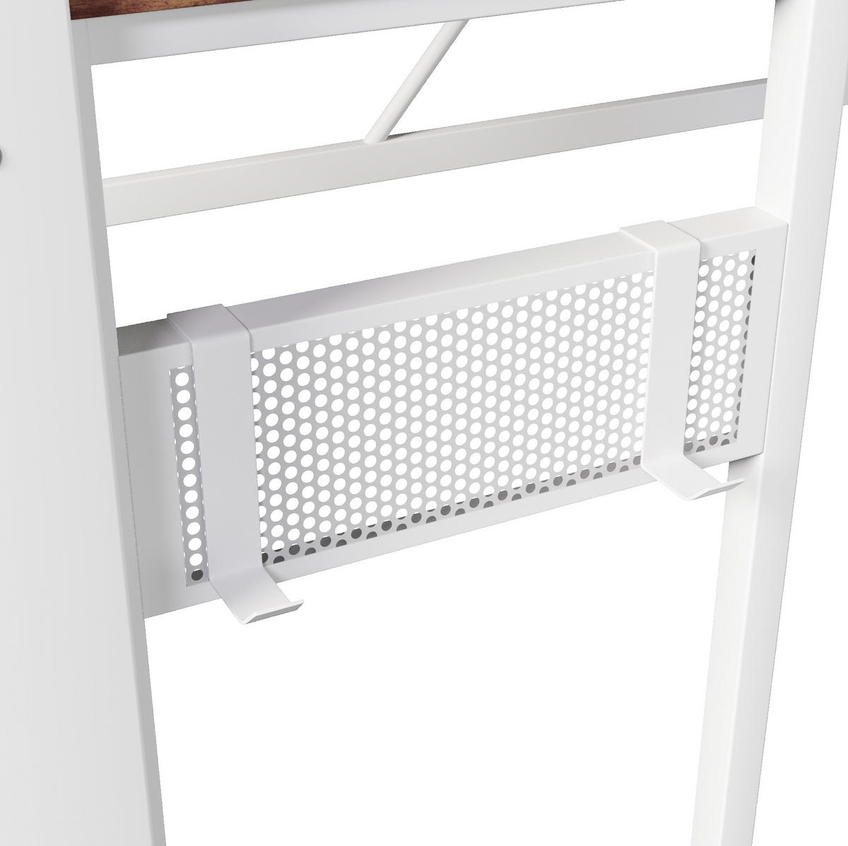 HOCHBETT 90/200 cm Weiß aus Metall und MDF mit Schreibtisch - Weiß, Metall (90/200cm) - OKMYHOME