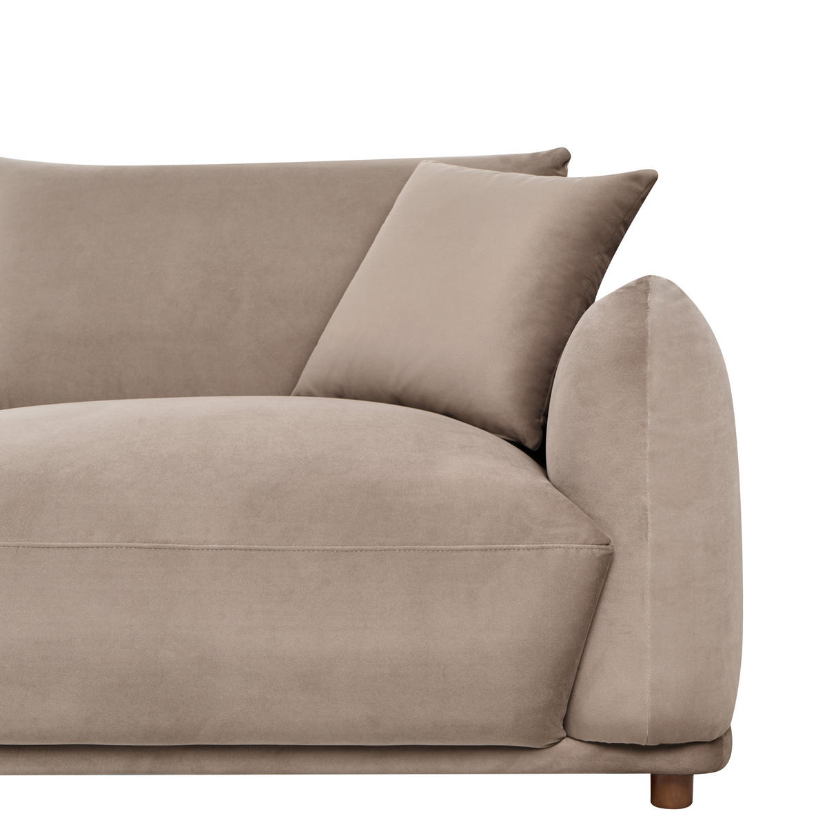 POHOVKA 3-místná Sametová látka Taupe Jubek - šedohnědá, textil (214/81/104cm) - Beliani