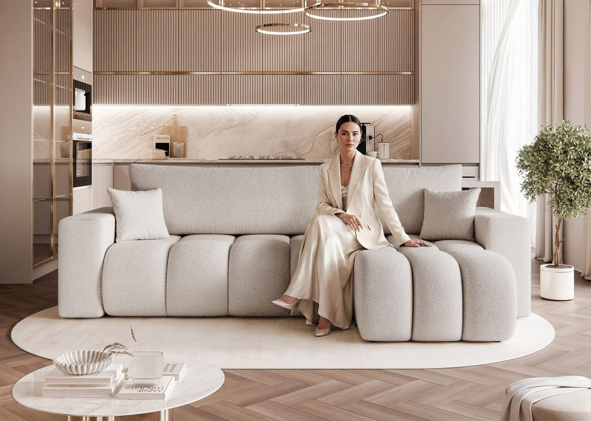 ECKSOFA Anabel Mit Schlaffunktion - Hellgrau, Holzwerkstoff/Textil (145/248cm) - Fun Möbel