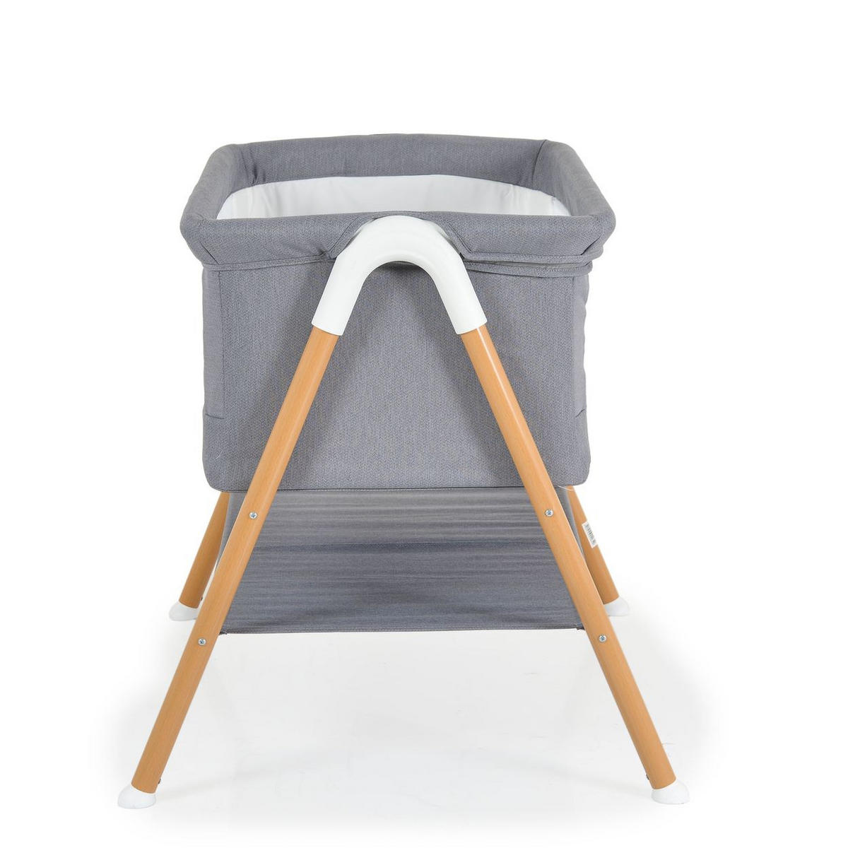 BEISTELLBETT Kalinihta hellgrau 90 x 53 cm, Matratze, Moskitonetz, rutschfeste Füße, Ablagefläche - Grau, Metall (48/79cm) - Moni