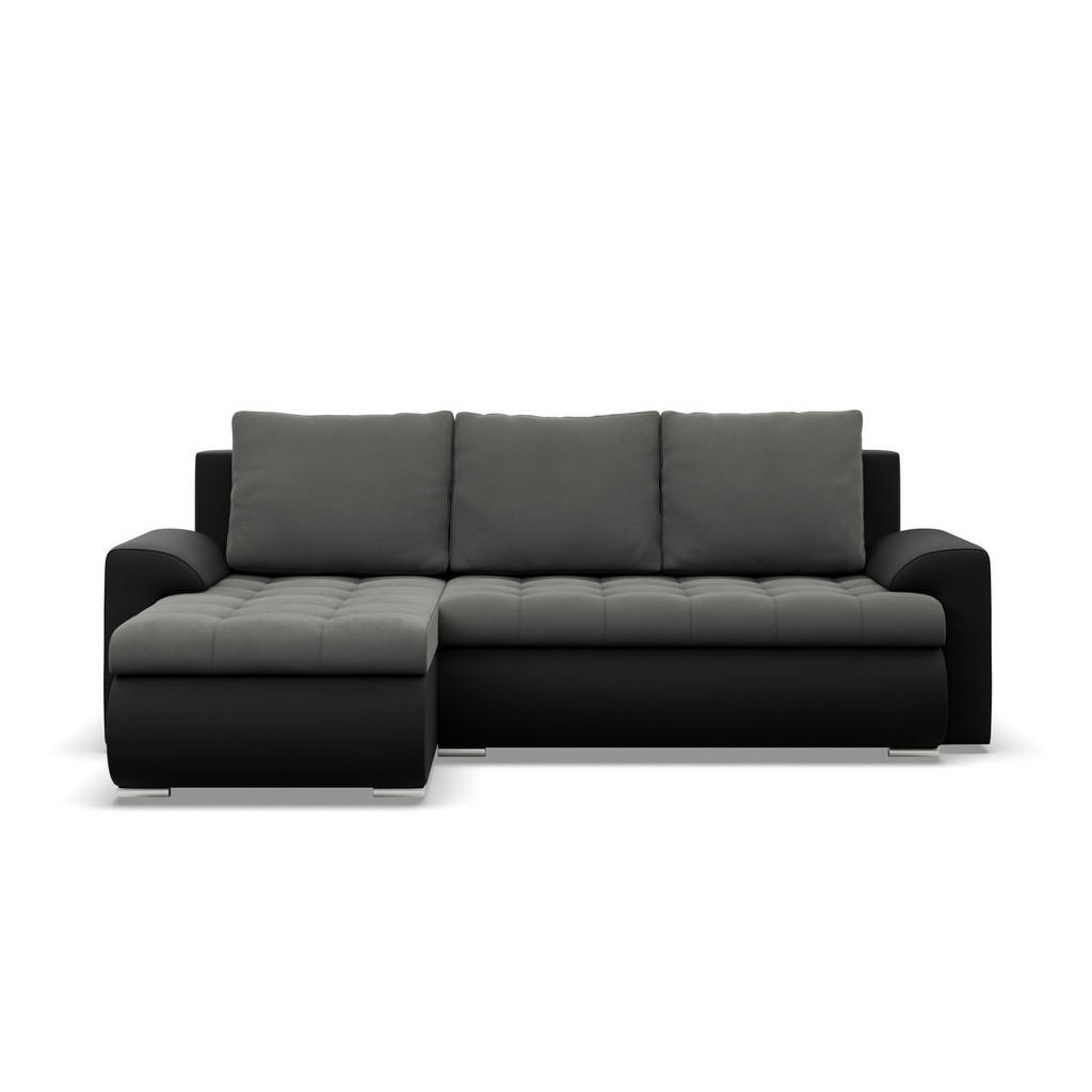 Thumbnail - Mebligo Ecksofa, Dunkelgrau, Schwarz, Textil, 3-Sitzer, L-Form, 230x159 cm, Wohnzimmer, Sofas & Couches, Wohnlandschafte...