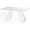ESSTISCH Colter Weiß rechteckig ausziehbar, Grauer Beton 160-260/90/76 cm - Hellgrau/Weiß, Holzwerkstoff/Metall (160/90/76cm) - WFL GROUP