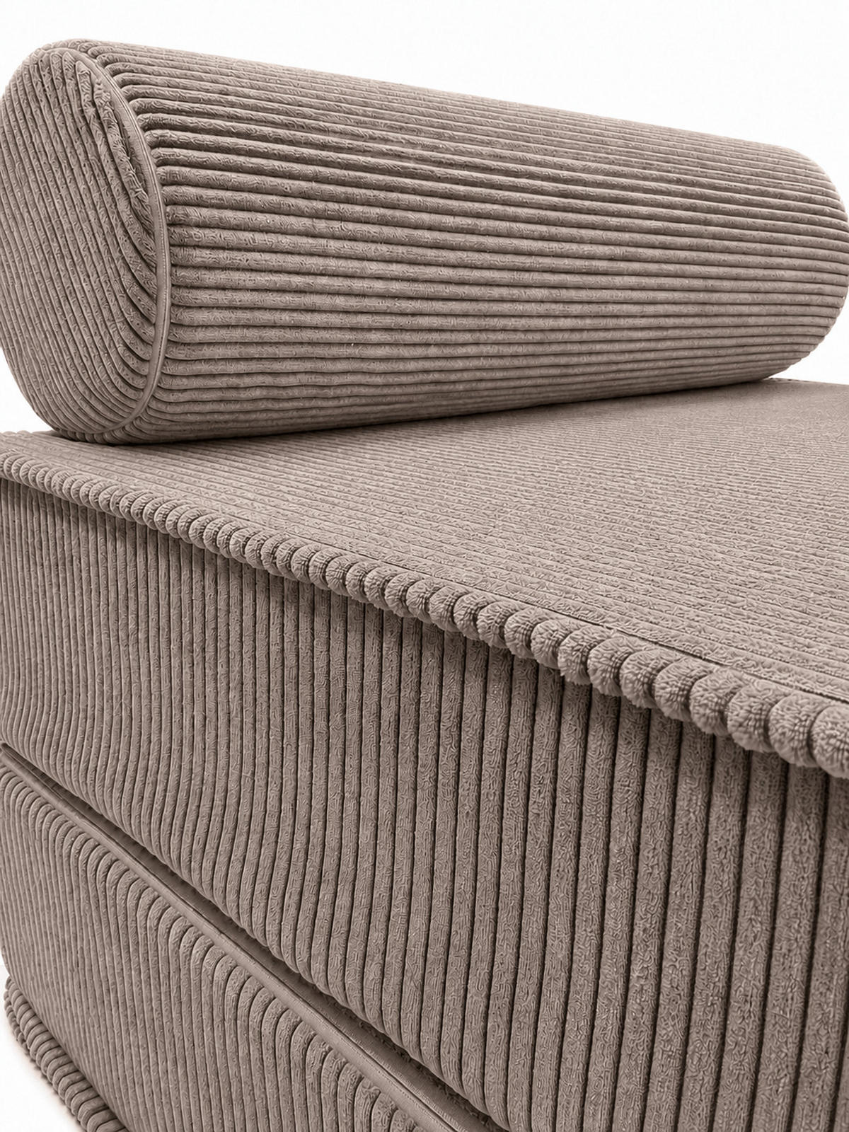 SCHLAFSESSEL ausklappbar, modularer Bodensessel mit Rückenrolle in Taupe - Taupe, Textil (80/62/95cm) - SURB