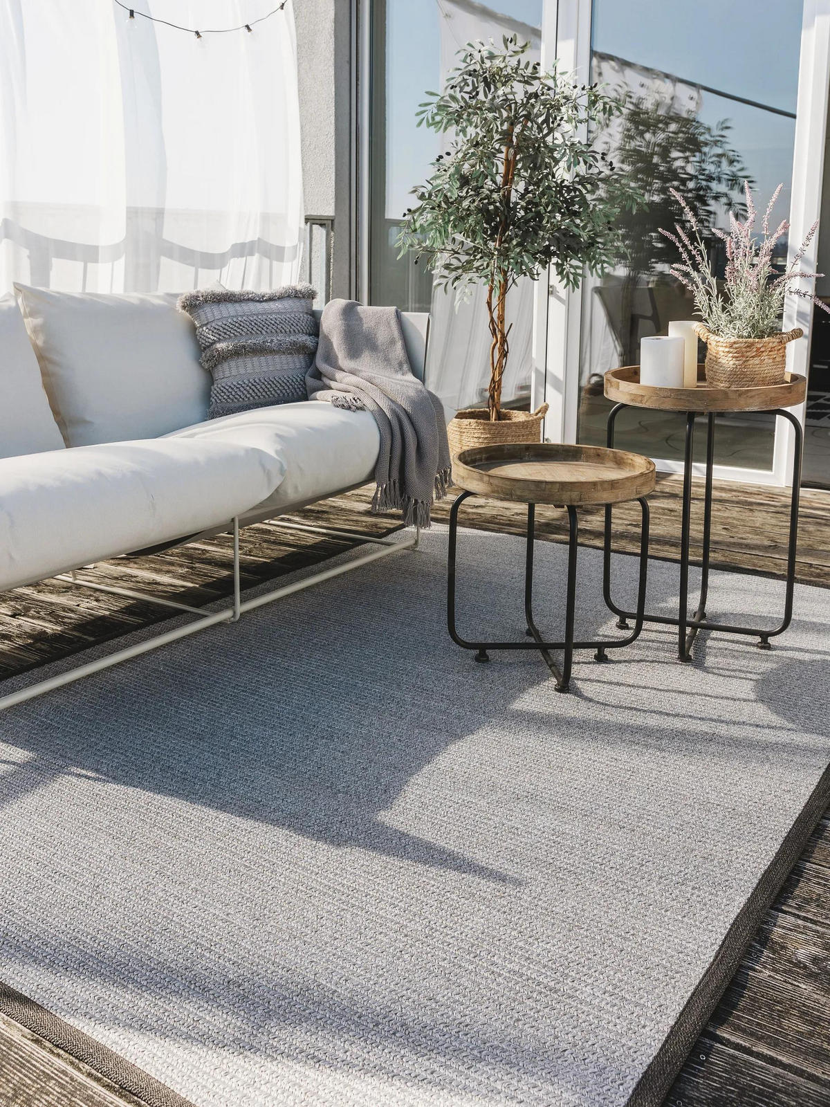 OUTDOORTEPPICH Nandi Grau 120x170 cm - Grau, Textil (120/170cm) - benuta Nest
