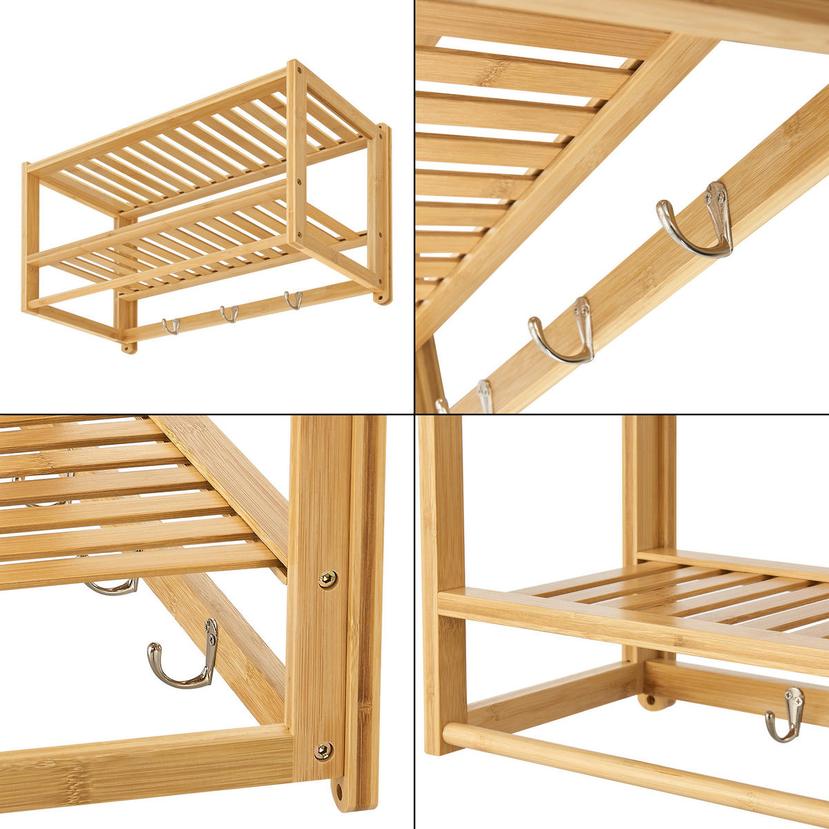BADEZIMMERREGAL Thyborøn - Naturfarben, Holz (55/30/22.5cm) - [en.casa]