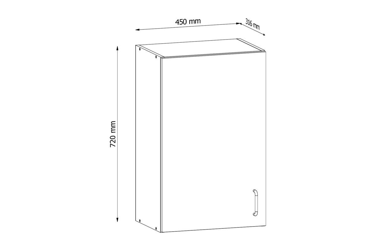HÄNGESCHRANK G45 – Sycylia Weiß – Weiß / Creme / Rechts - Creme/Weiß, Holzwerkstoff (45/72/32cm) - ROYAL24_MARKT