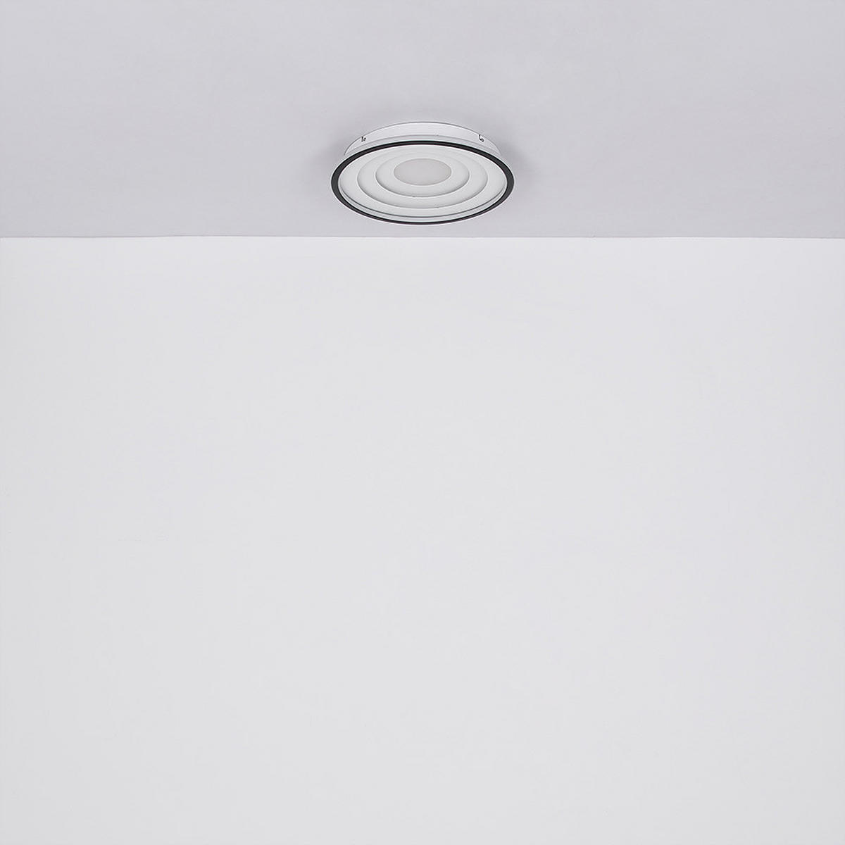 LED DECKENLEUCHTE Metall Weiß D 40 cm - Weiß, Metall (40/40/5.7cm) - Globo Lighting