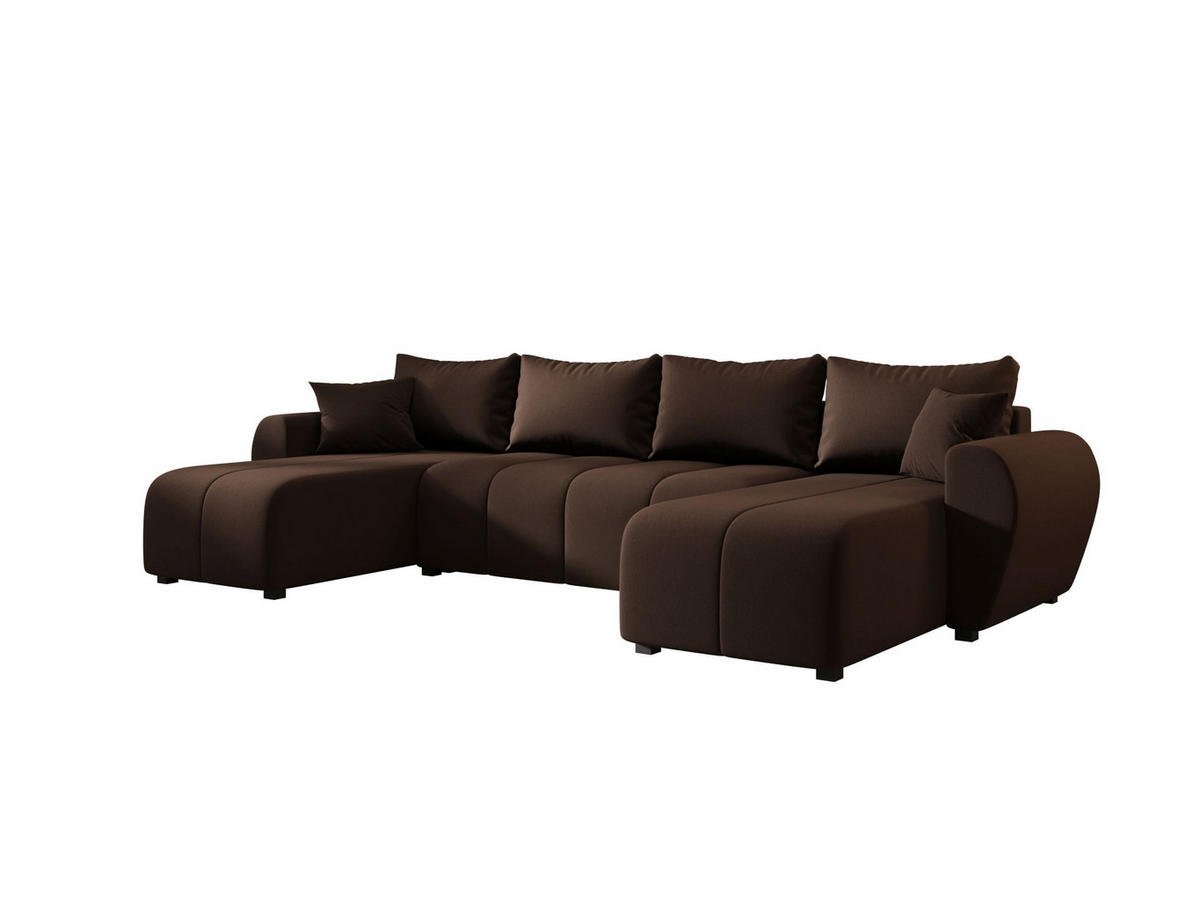 WOHNLANDSCHAFT MOLISA U Cosmic 800 mit Schlaffunktion - Braun, Textil (303/82/208cm) - Bedante