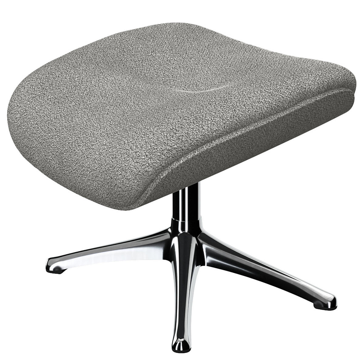 POLSTERHOCKER - Chromfarben/Grau, Textil/Metall (44/39/49cm) - home24