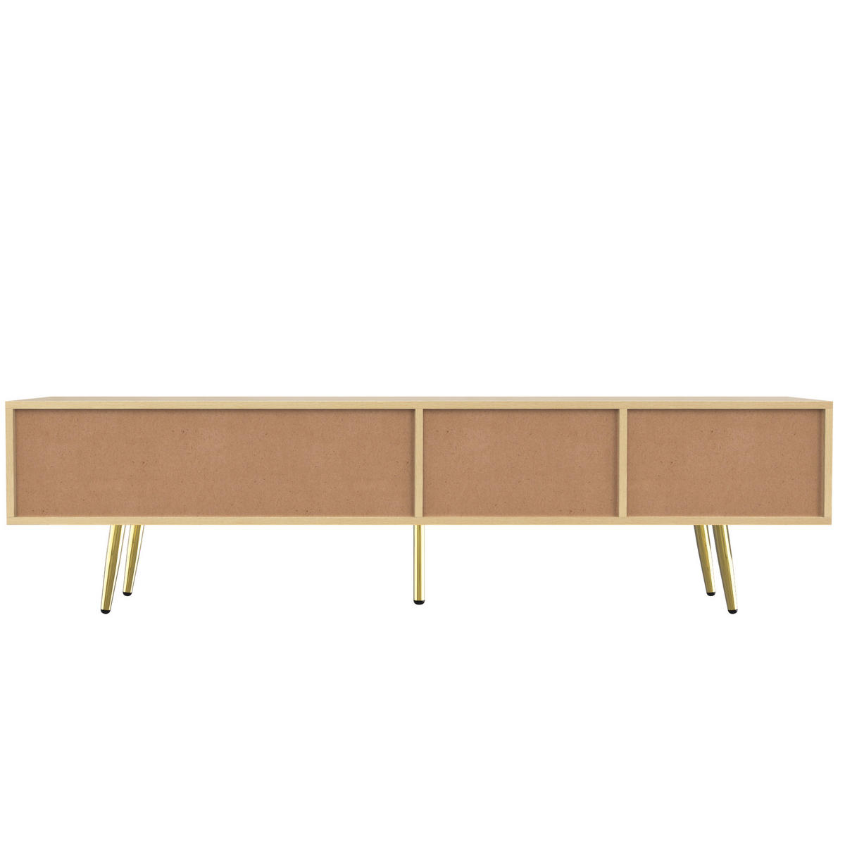 TV stolek 160/36/42 cm s dvěma zásuvkami, dvěma dvířky a otevřenými policemi, dekor dřeva - hnědá, kompozitní dřevo (160/42/36cm) - Redom