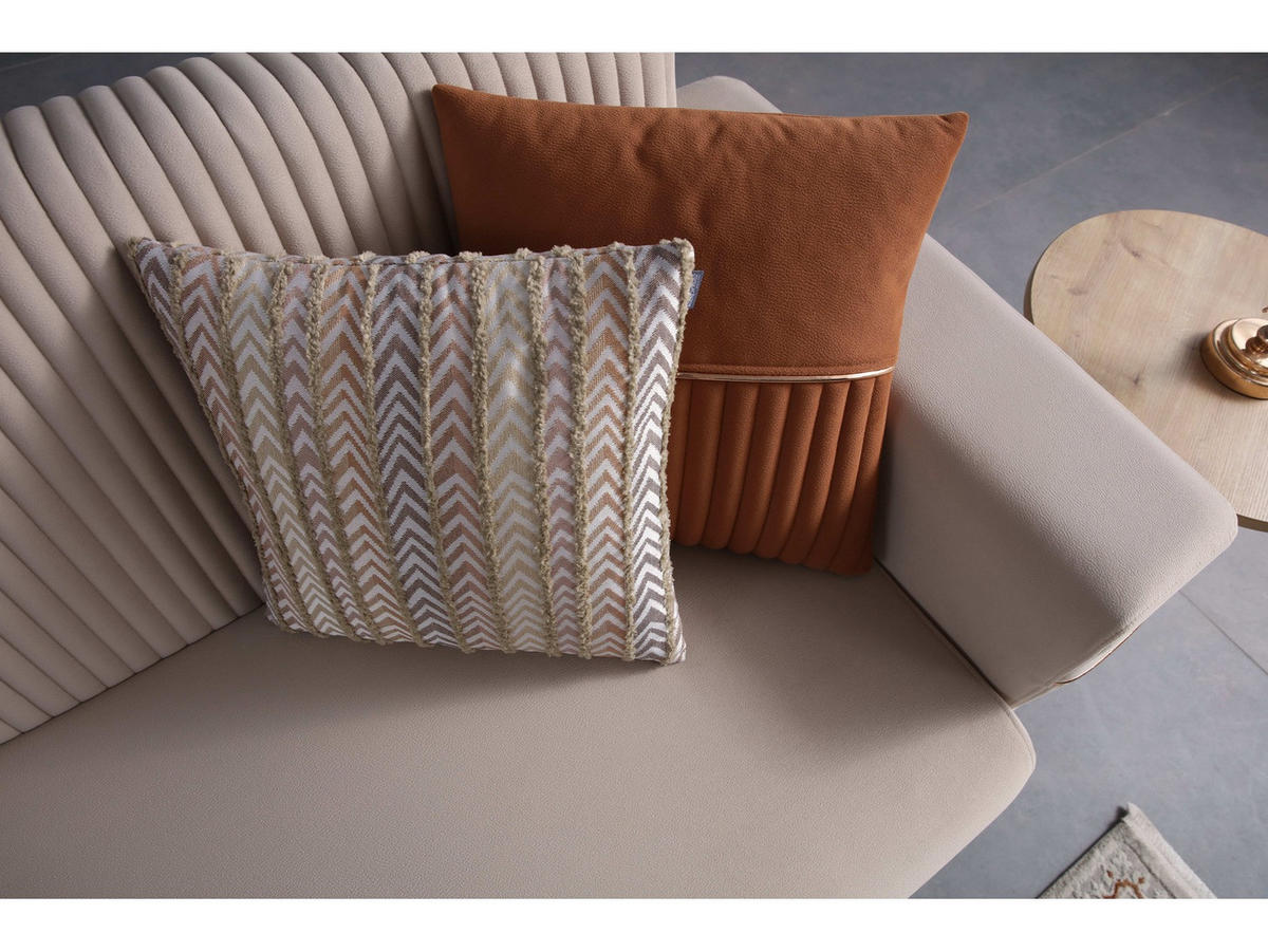 SOFA Cusco 3-Sitzer Mikrofaser Webstoff Beige - Beige, Kunststoff/Textil (230/84/90cm)