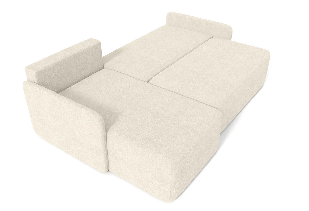 ECKSOFA MONDI Ecru - Ecru/Schwarz, Kunststoff/Textil (212/142cm) - Luxkor24