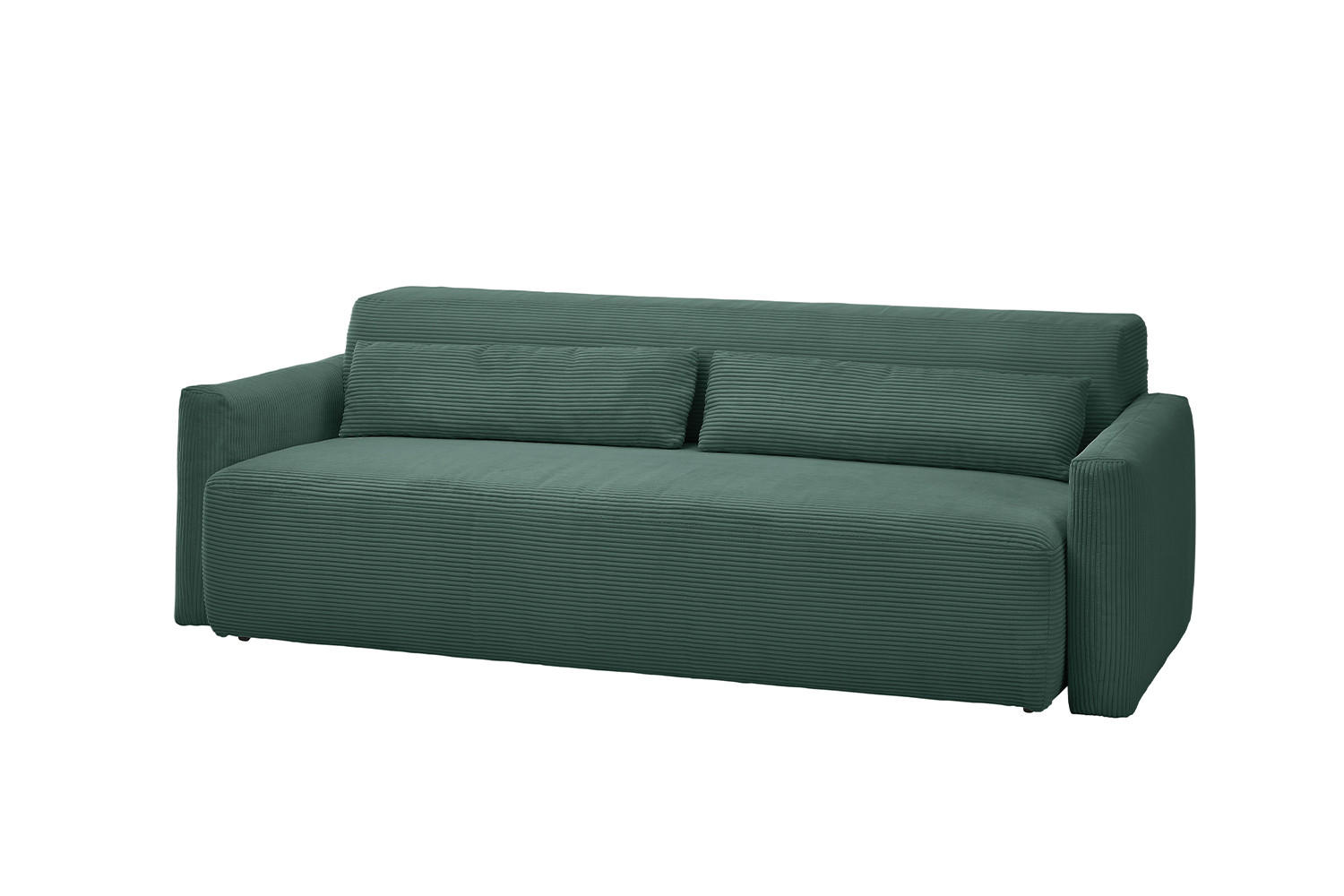 SCHLAFSOFA NEO Smaragdgrün Cord - Smaragdgrün/Schwarz, Kunststoff/Textil (233/75/108cm) - KAWOLA