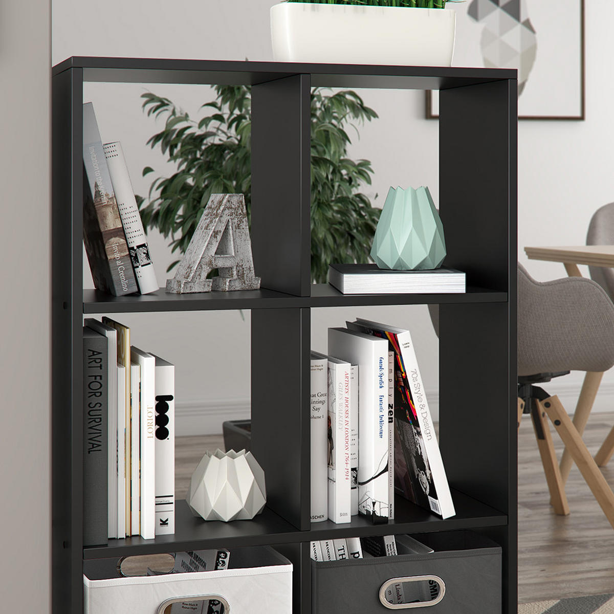 RAUMTEILER Schwarz 72 x 107.8 cm - Schwarz, Holzwerkstoff (72/107.8/29cm) - Vicco