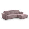 ECKSOFA L Form Cedria Lavendel 287/145/85 cm mit Schlaffunktion - Hellrosa/Schwarz, Kunststoff/Textil (287/145cm) - AX Living