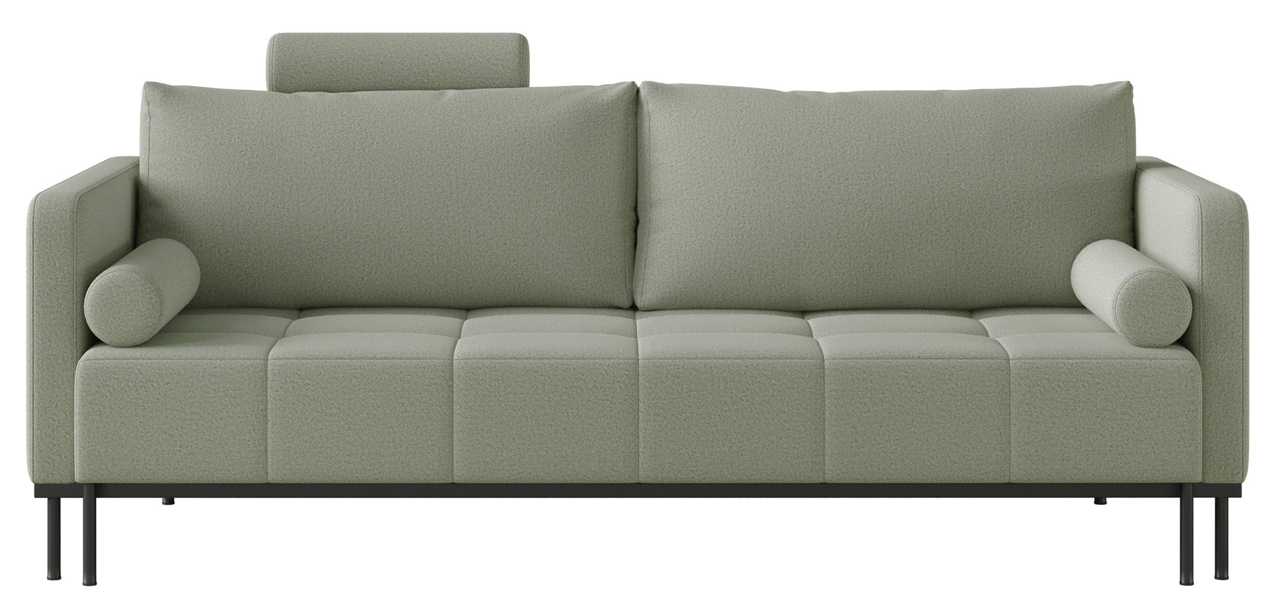 SCHLAFSOFA Skilia mit Schlaffunktion, 3-Sitzer 224 cm - Schwarz/Hellgrün, Holz/Metall (224/85/102cm) - Selsey