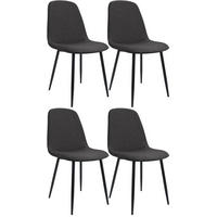 ESSZIMMERSTUHL Maryam 4er Set 88x45x54 cm dunkelgrau - Dunkelgrau, Textil (45/88/54cm) - furnicato