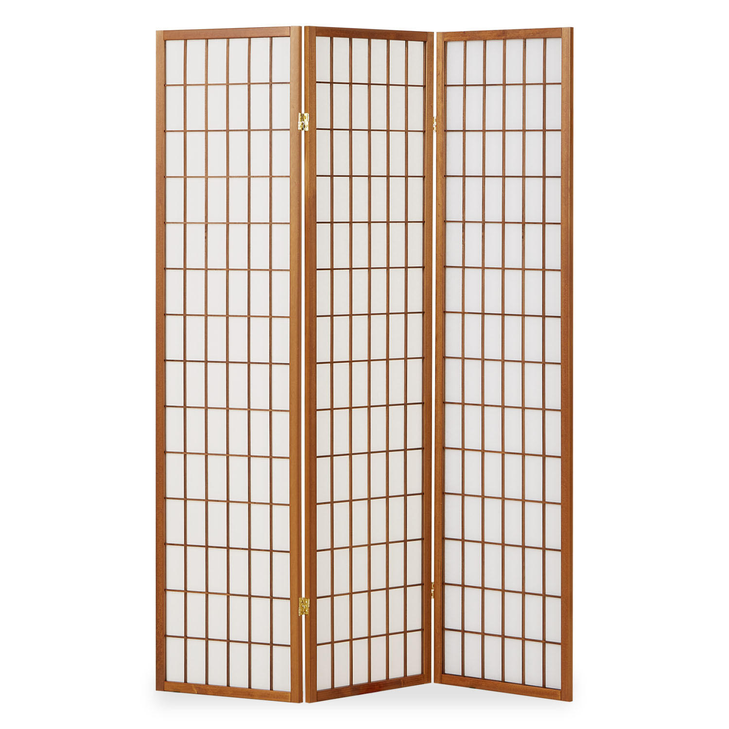 PARAVENT 3-tlg. 132/175 cm Braun Shoji - Braun, Holz (132/175/175cm) - Homestyle4u