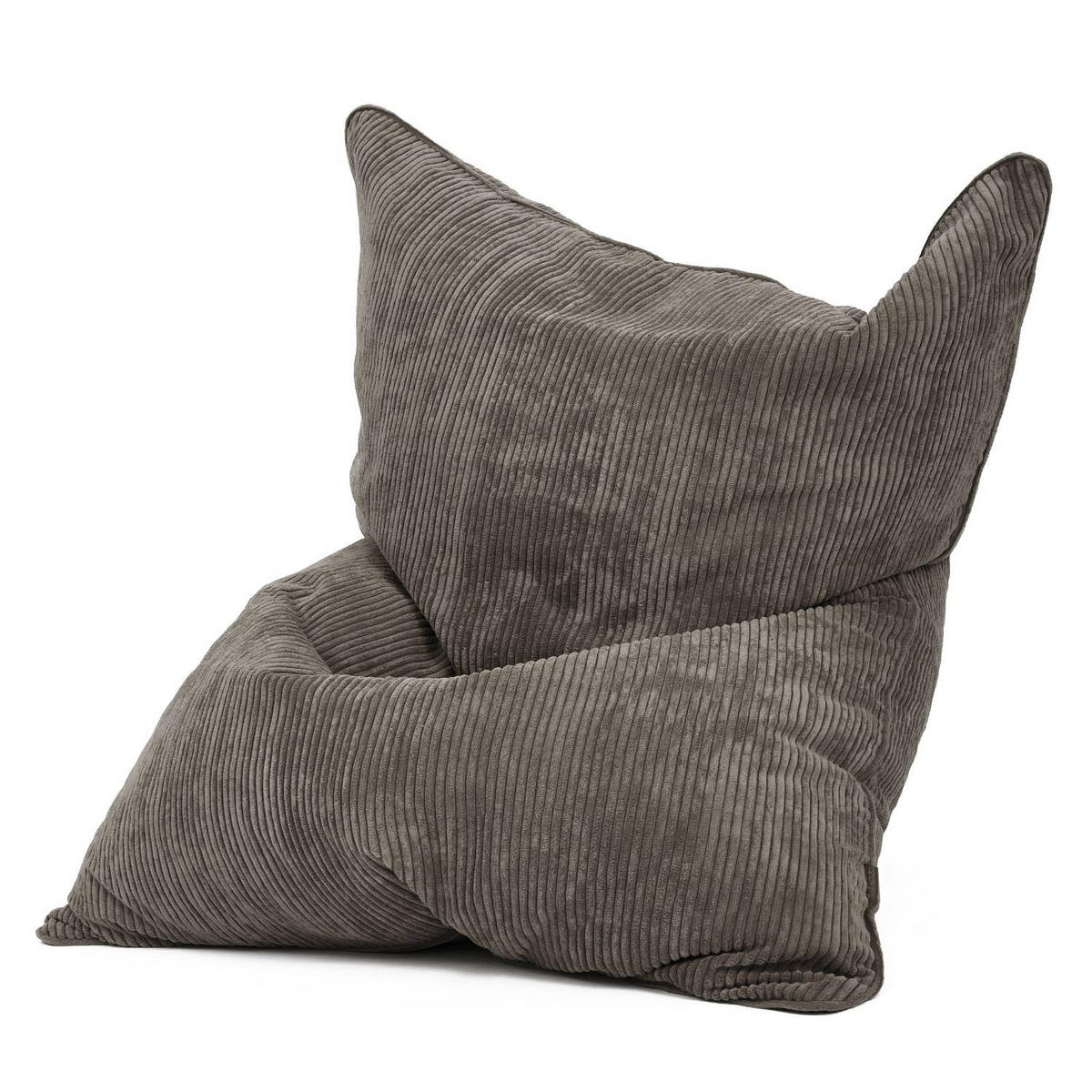 SITZSACK XXL "Square" aus Cord – 370 L - Anthrazit, Textil (140/25/180cm) - Green Bean