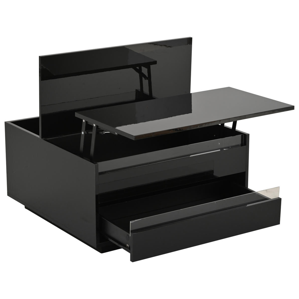 COUCHTISCH Schwarz 70/70/38 cm - Schwarz, Holzwerkstoff (70/70/38cm) - PANGIVO