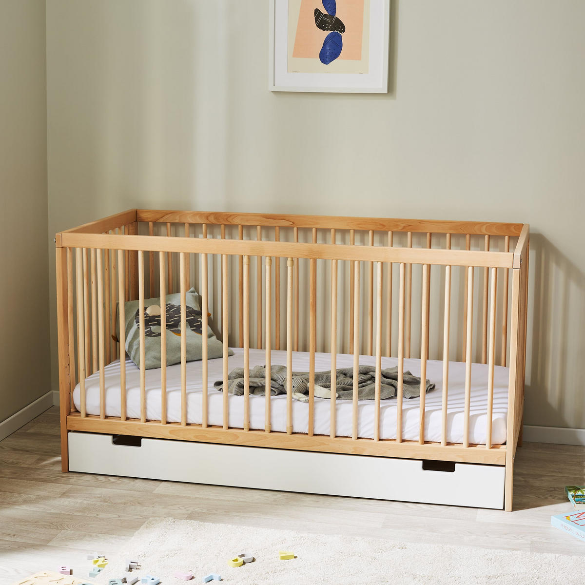 KINDERBETT Leni mit Schublade - Naturfarben, Holz (70/140cm) - Kids Collective