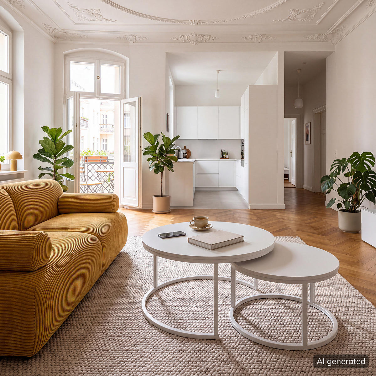 COUCHTISCH - 2er-Set - Kaschmir - Beige, Holzwerkstoff/Metall (74/74/40cm) - home24