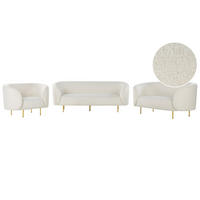 6-SITZER SOFA SET Bouclé Weiß Loen - Weiß, Textil (200/79/70cm) - Beliani