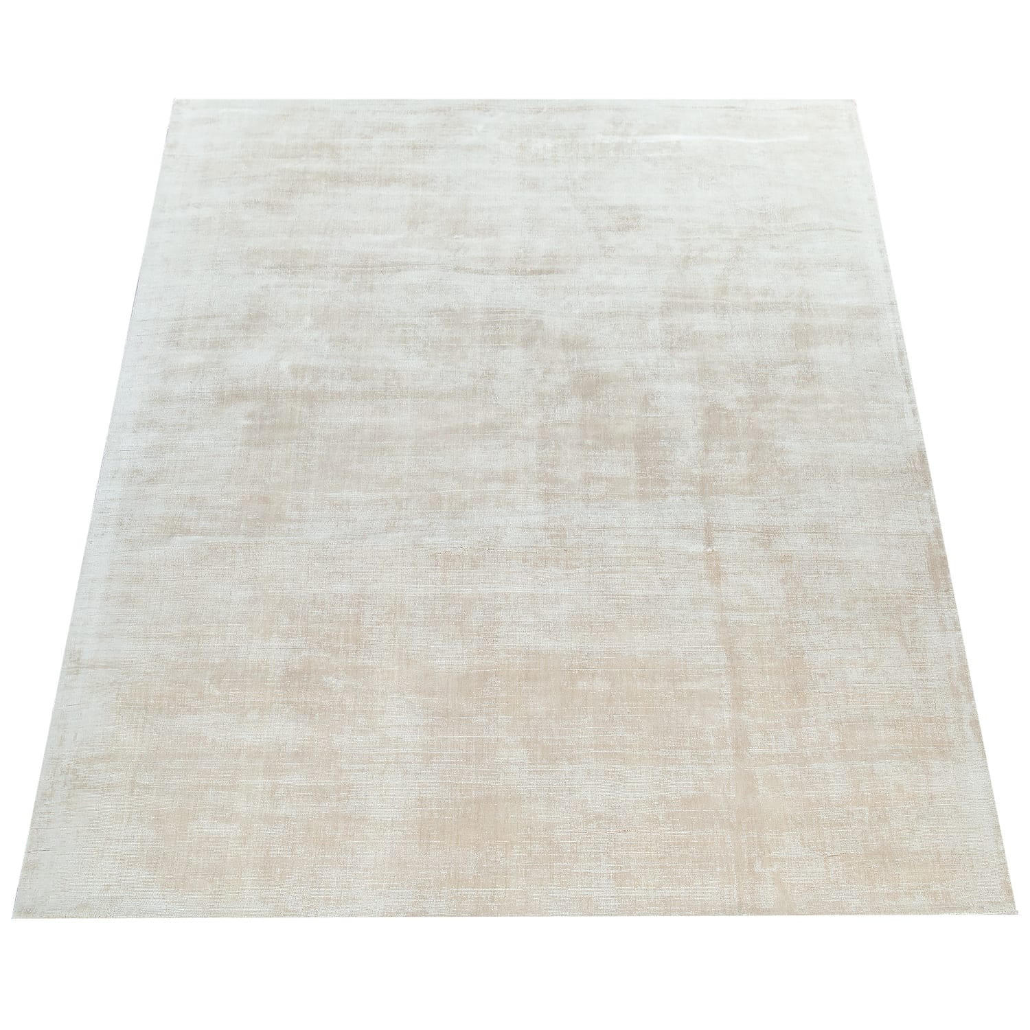VISKOSETEPPICH handgewebt, einfarbig, Creme, 120 x 170 cm - Creme, Textil (120/170cm) - KADIMA DESIGN