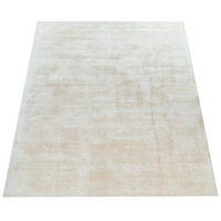 VISKOSETEPPICH handgewebt, einfarbig, Creme, 120 x 170 cm - Creme, Textil (120/170cm) - KADIMA DESIGN