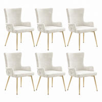 ESSZIMMERSTUHL 6er-Set Samt Beige mit Metallbeinen - Beige, Metall (47/85/49.2cm) - Meubliv
