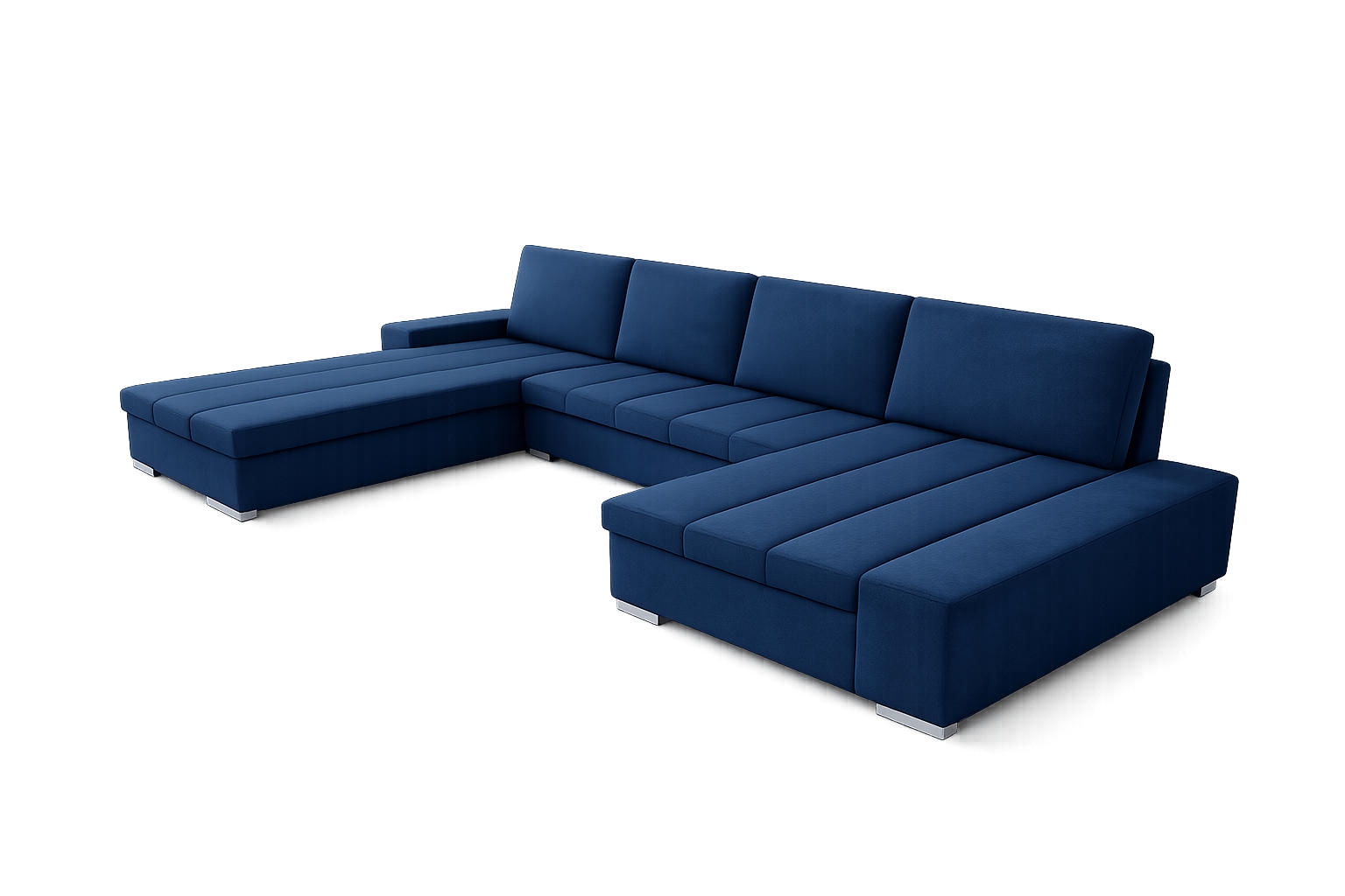 WOHNLANDSCHAFT VERONA U-Form mit Schlaffunktion, Bettkasten und Wellenfederung – Großzügiges Ecksofa 387 cm - Blau, Kunststoff (387/85/213cm) - Wohnideebilder