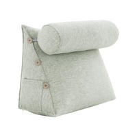 KEILKISSEN mit Nackenrolle Leinenlook Weiß 60 cm - Weiß, Textil (50/60cm) - Vercart