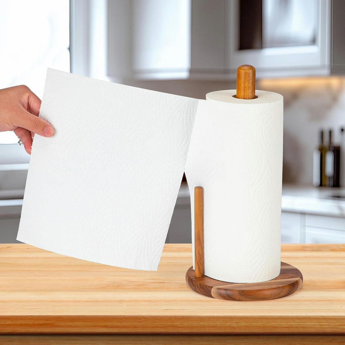 KÜCHENROLLENHALTER Akazienholz 33 cm - Multicolor, Holz (16.5/7.6/33cm)