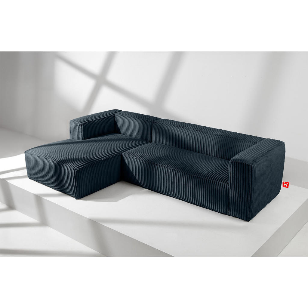 Thumbnail - Konsimo® Ecksofa-Links, Blau, Grün, Textil, L-Form,L-Form, 305x175 cm, Wohnzimmer, Sofas & Couches, Wohnlandschaften, Ec...