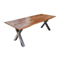 ESSTISCH DORA X - Beige/Silberfarben, Holz/Metall (100/240/77cm) - SAM