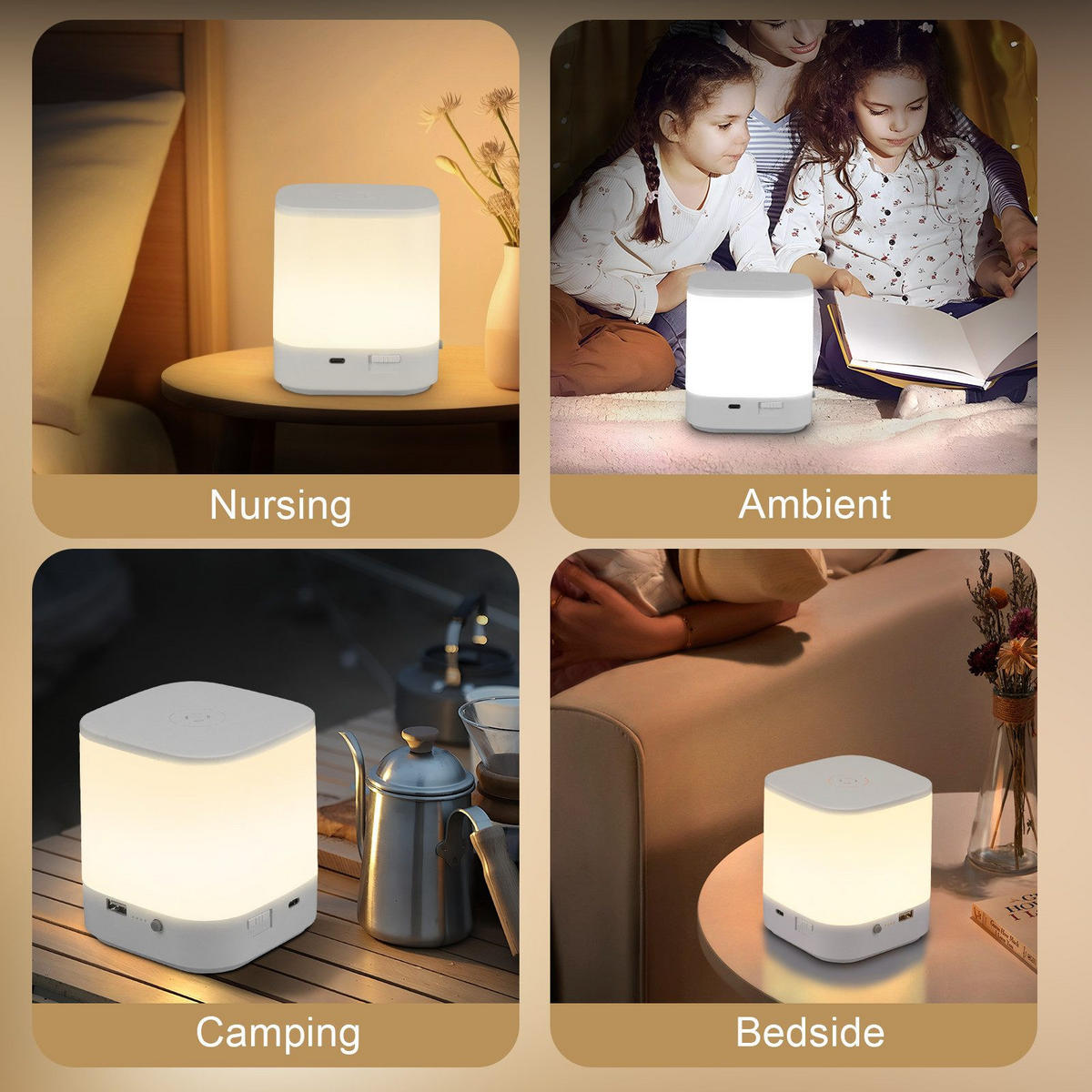 STOLNÍ lampa Abelmann LED 9,8/9,8/11,5 cm - bílá, plast (9.8/9.8/11.5cm) - Nettlife