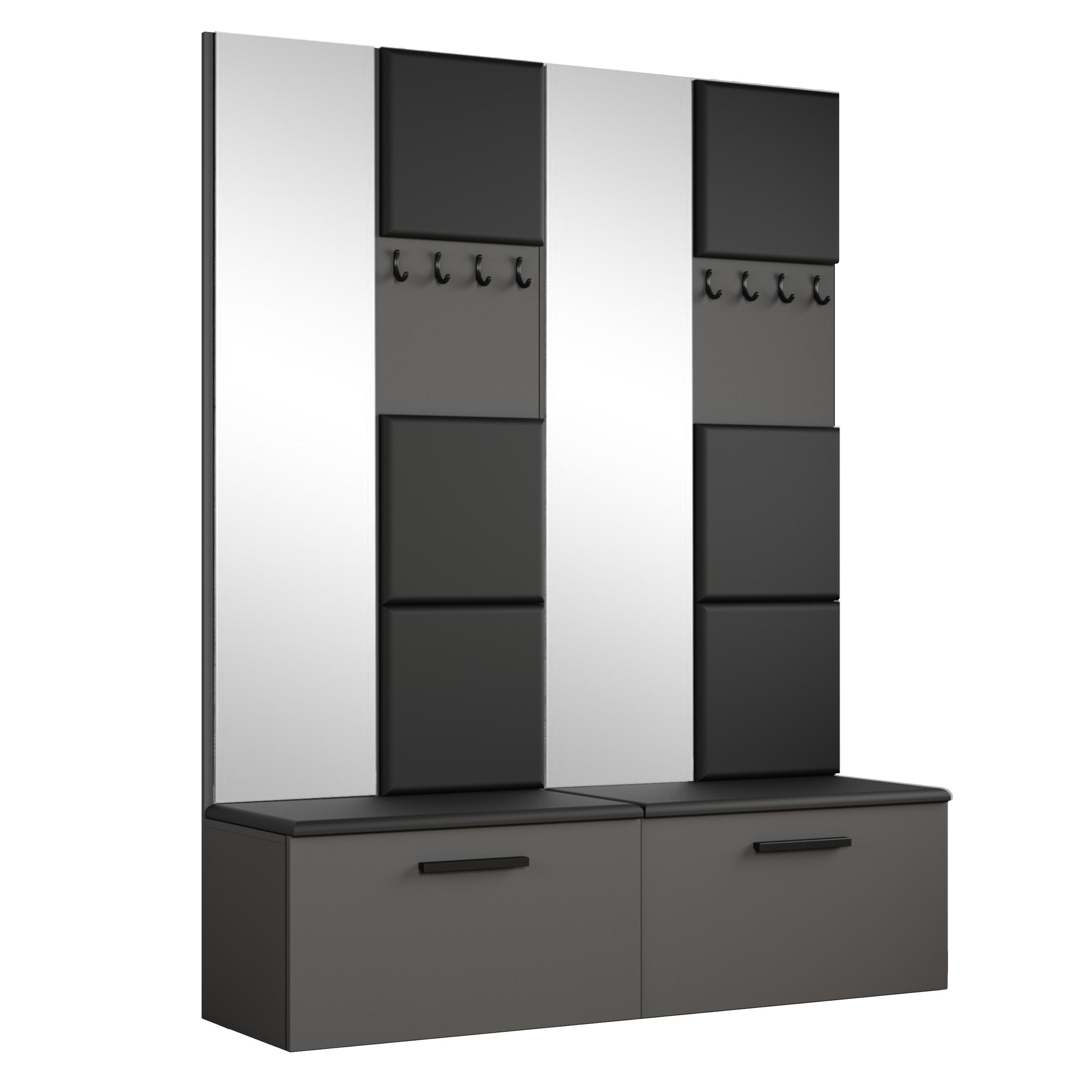 Masseno Garderobenschrank Grau 161.2x204x40 cm