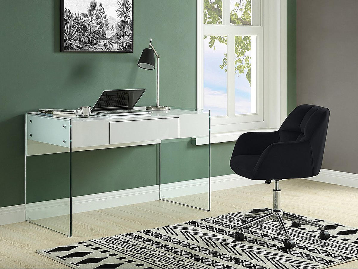 BÜROSTUHL ohne Armlehnen - 59 cm x 60 cm - samt - schwarz Pega - Schwarz, Textil (59/86/60cm) - Vente-Unique