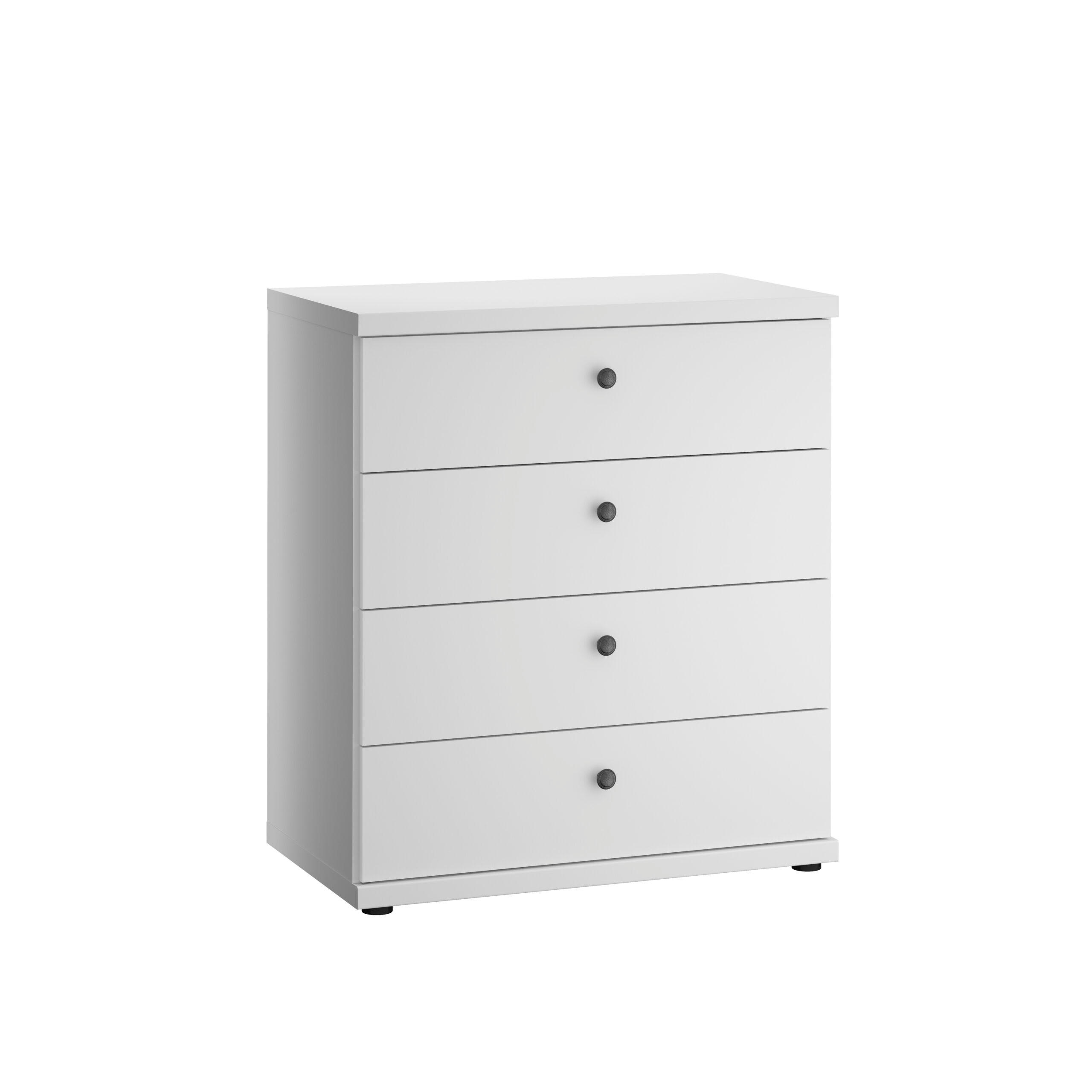 KOMMODE Greenholm in Weiß 75 x 86 x 42 cm (BxHxT) - Stil trifft auf Funktion, Schubkastenkommode - Weiß, Holzwerkstoff (75/86/42cm)