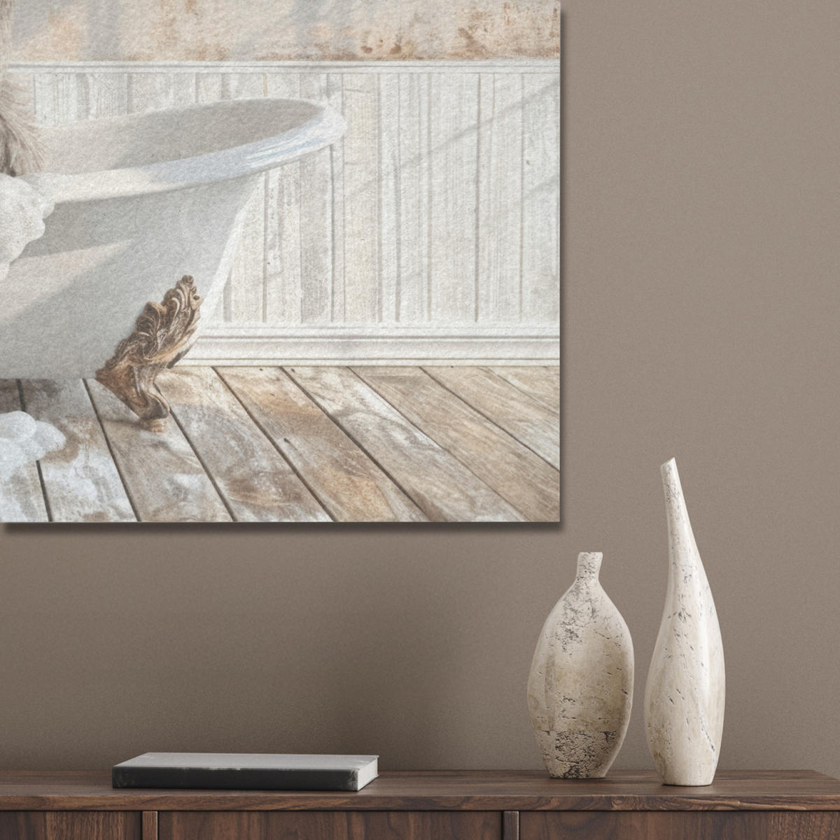 AKUSTIKPANEEL Esel - Tiere - Badewanne - Schaumstoff 80x60 cm - Weiß, Textil (80/0.9/60cm) - MuchoWow