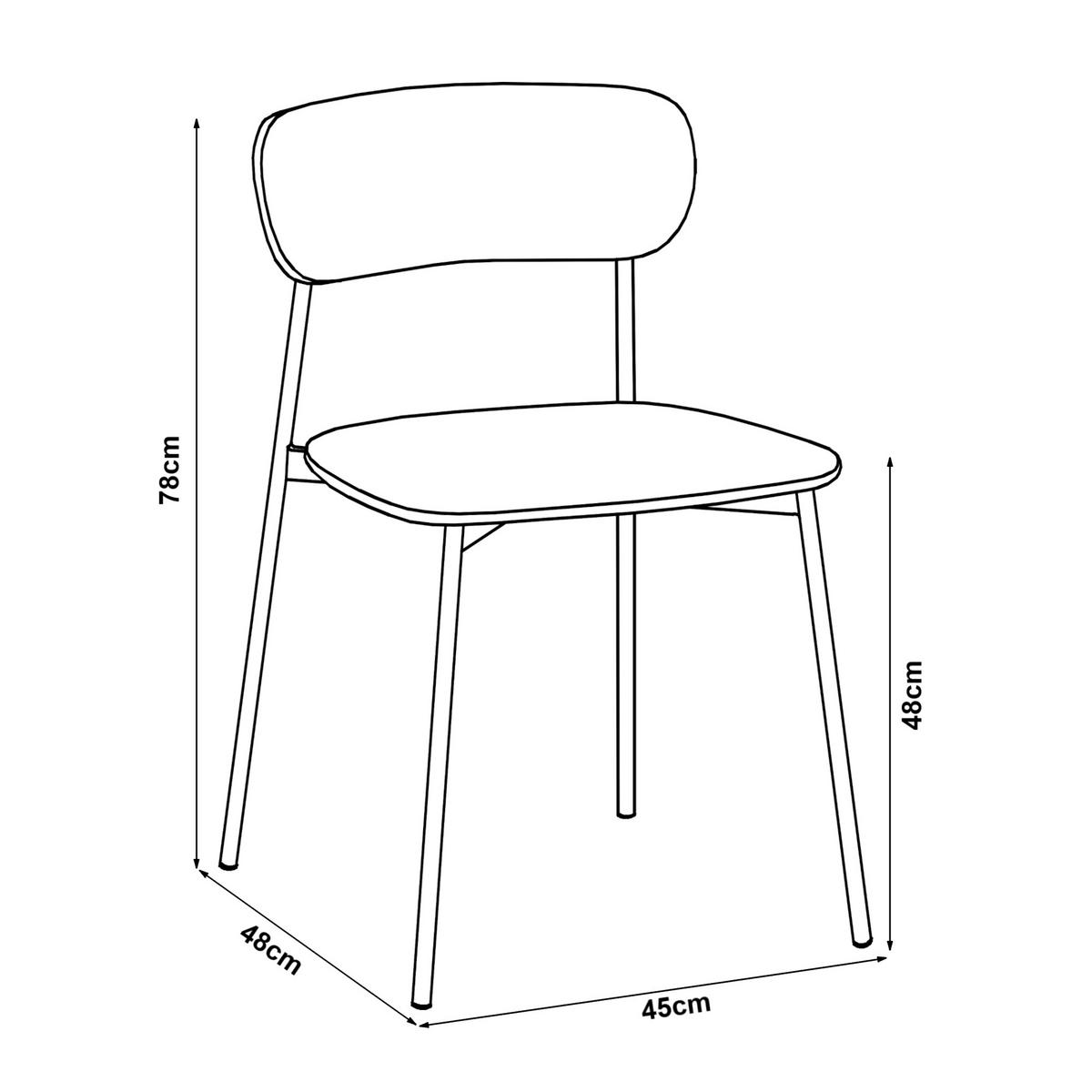 ESSZIMMERSTUHL-SET 2 TLG. Jyväskylä - Beige/Schwarz, Metall (45/78/48cm) - [en.casa]