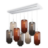 HÄNGELEUCHTE Velo 8-flammig Mehrfarbig Ø 18cm - Multicolor/Weiß, Glas (18/18/33cm) - s.luce