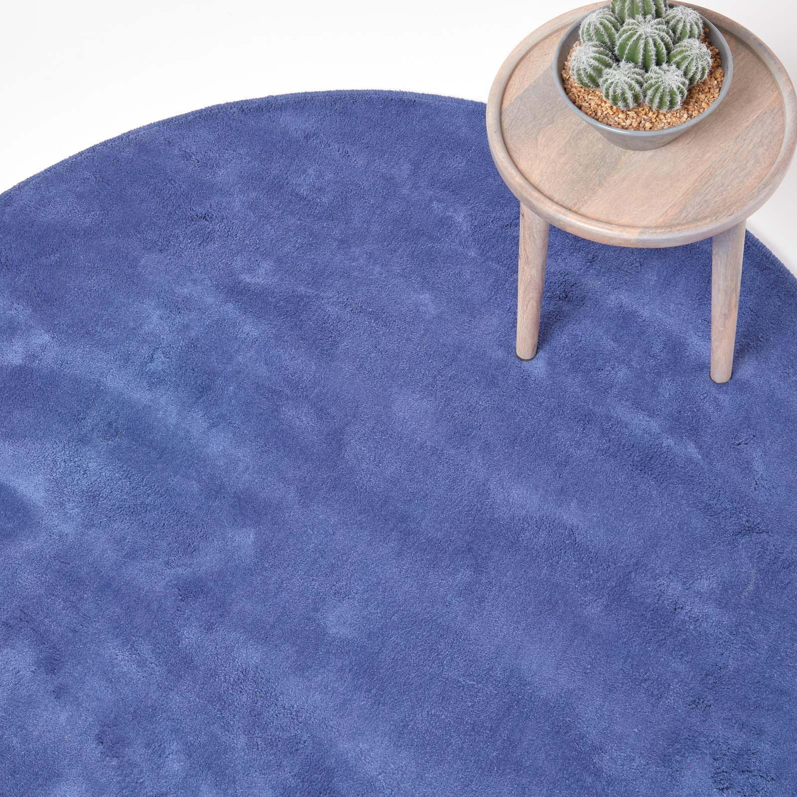 KURZFLOR-TEPPICH rund getuftet 150 cm - Blau, Textil (150/150cm) - Homescapes
