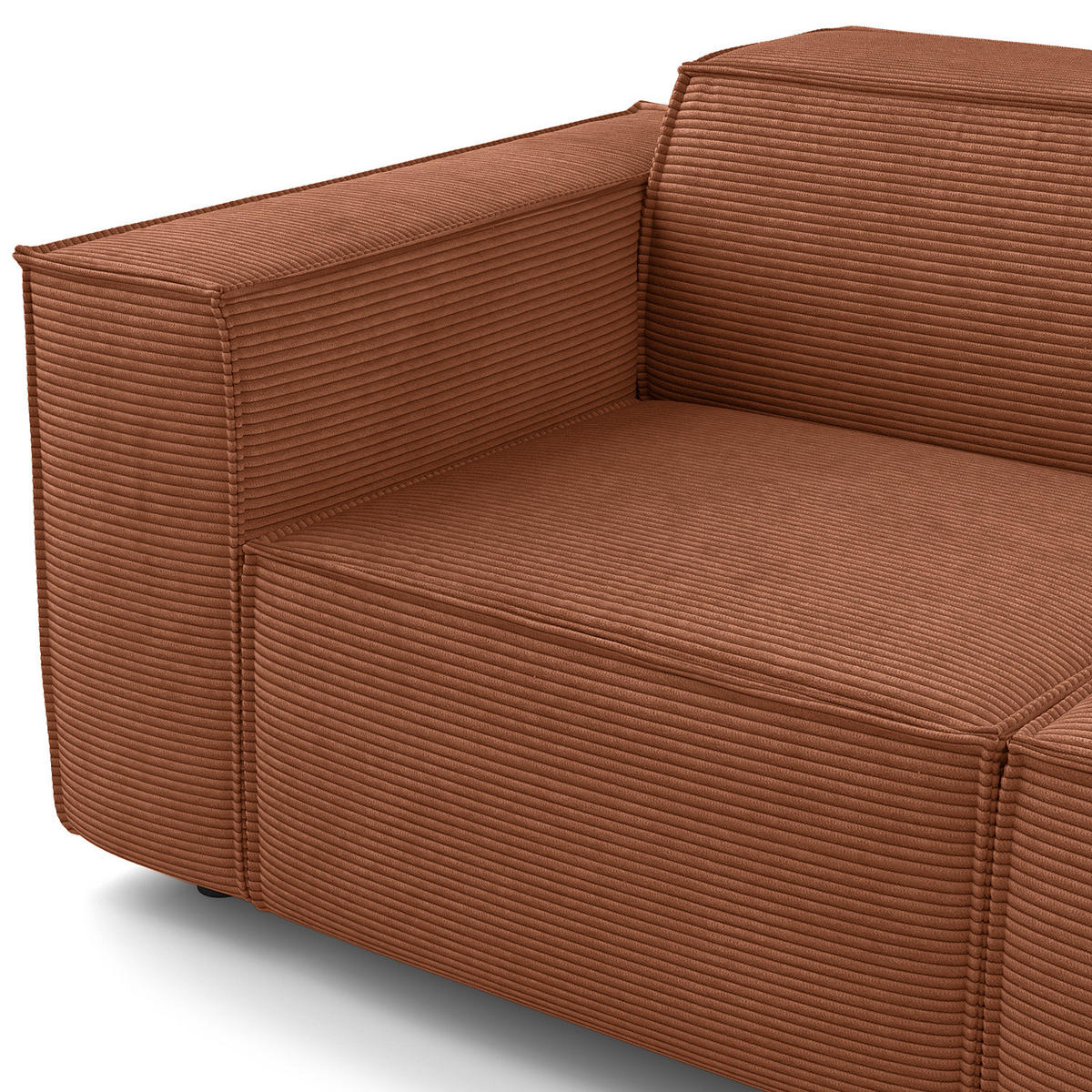 ECKSOFA mit Longchair - Schwarz/Braun, Kunststoff/Textil (260/177cm) - home24