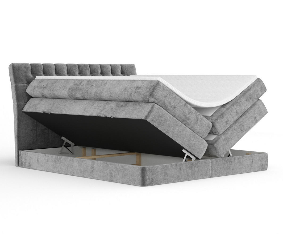 BOXSPRINGBETT Seraphine Grau 160/200 cm - Schwarz/Grau, Holz/Holzwerkstoff (160/200cm) - Maison de Reve