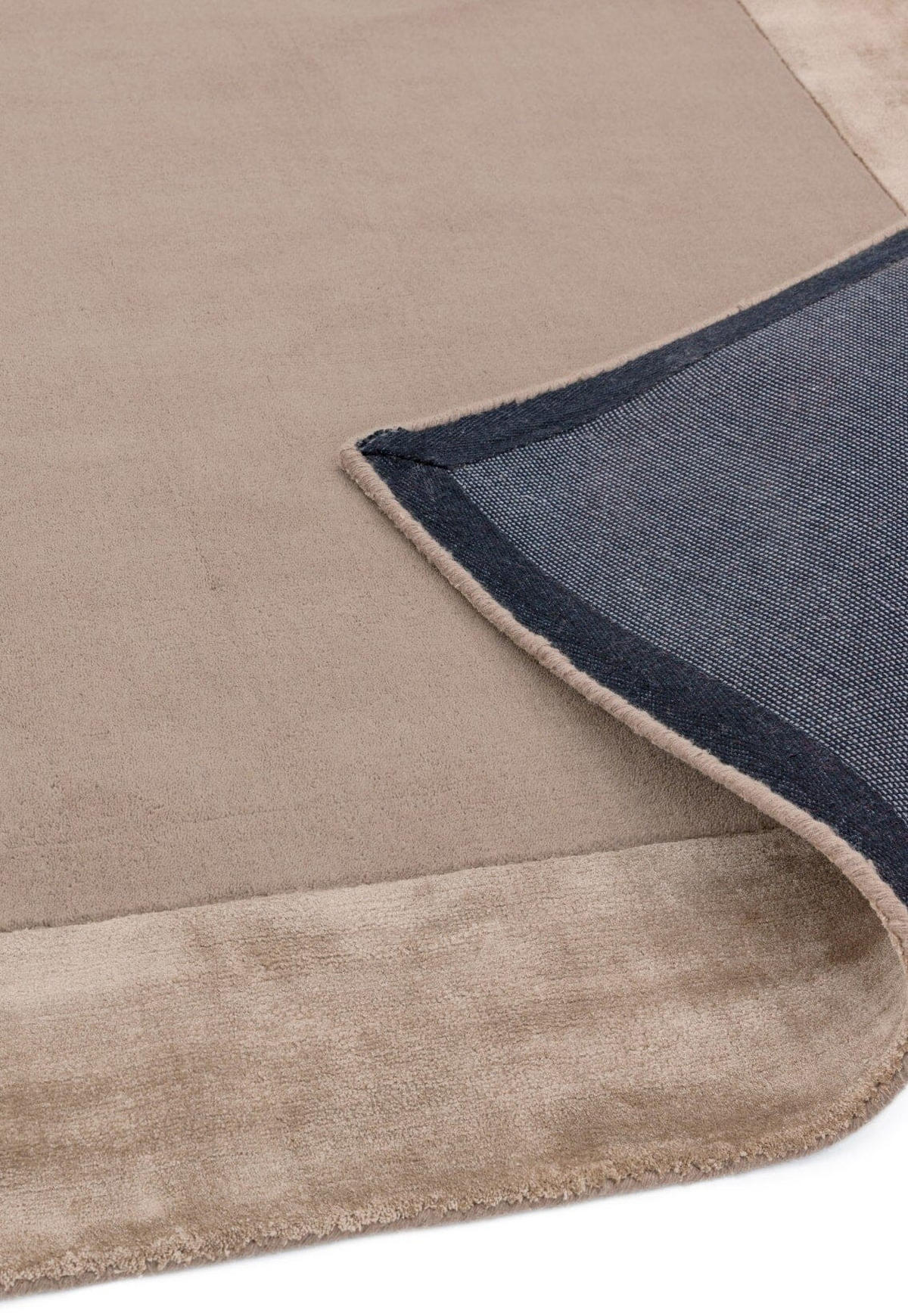 TEPPICH Wolle handgewebt einfarbig mit Viskosebordüre TYNE, Beige 160x230 cm - Beige, Textil (160/230cm) - KADIMA DESIGN